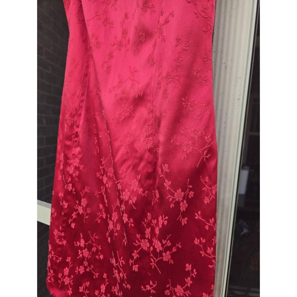 Y2K BeSmart Red Floral Jacquard Sheath Mini Dress USA Made Women's 5/6 - Picture 10 of 11